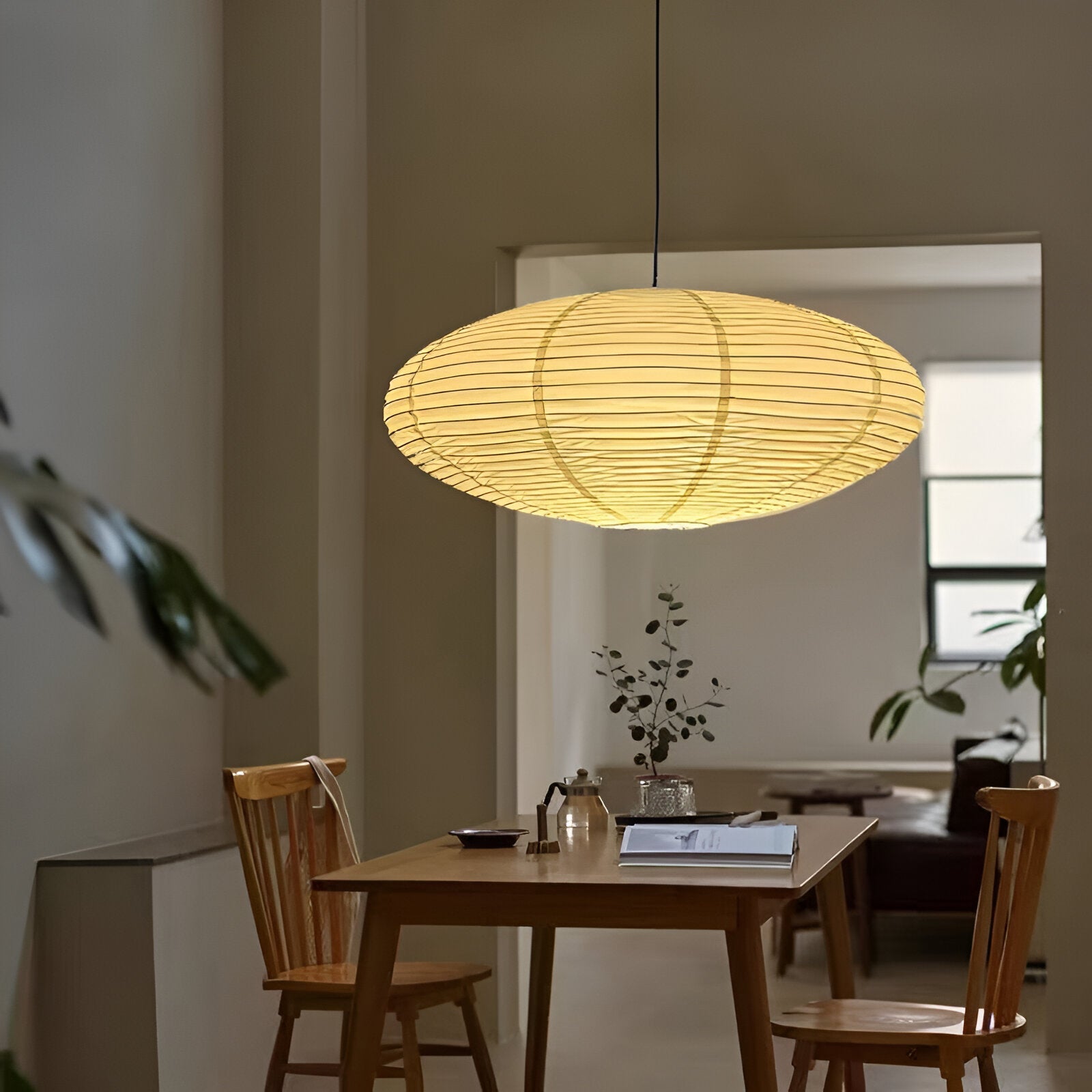 Plafondlamp Mulberry Papier Japandi Design Ø50 Ø60 LED Dimbaar Wit Geometrisch | Sansoti