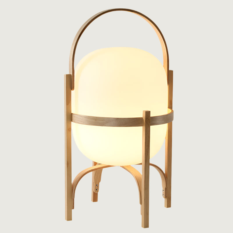 Tischlampe Holz Opalglas Natur 3 Größen Wohnzimmer Schlafzimmer Stimmungslicht Stehlampe Japandi Skandinavisch | Restfield
