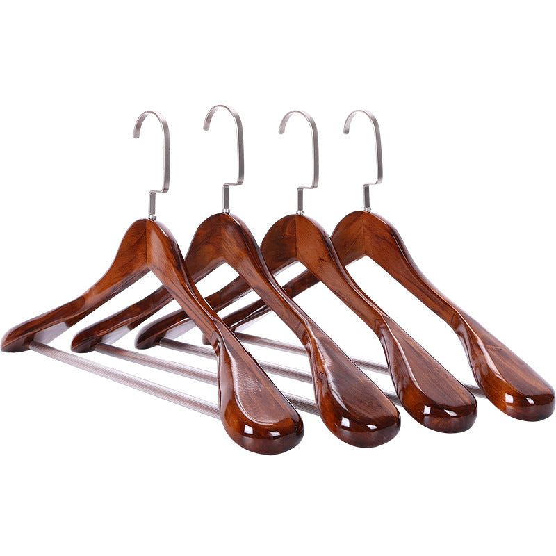 Kledinghangers Hout Metaal Donkerbruin Garderobe Kast Jas Hanger Set Luxe Kledinghanger Antislip Vormbehoud | Sansoti