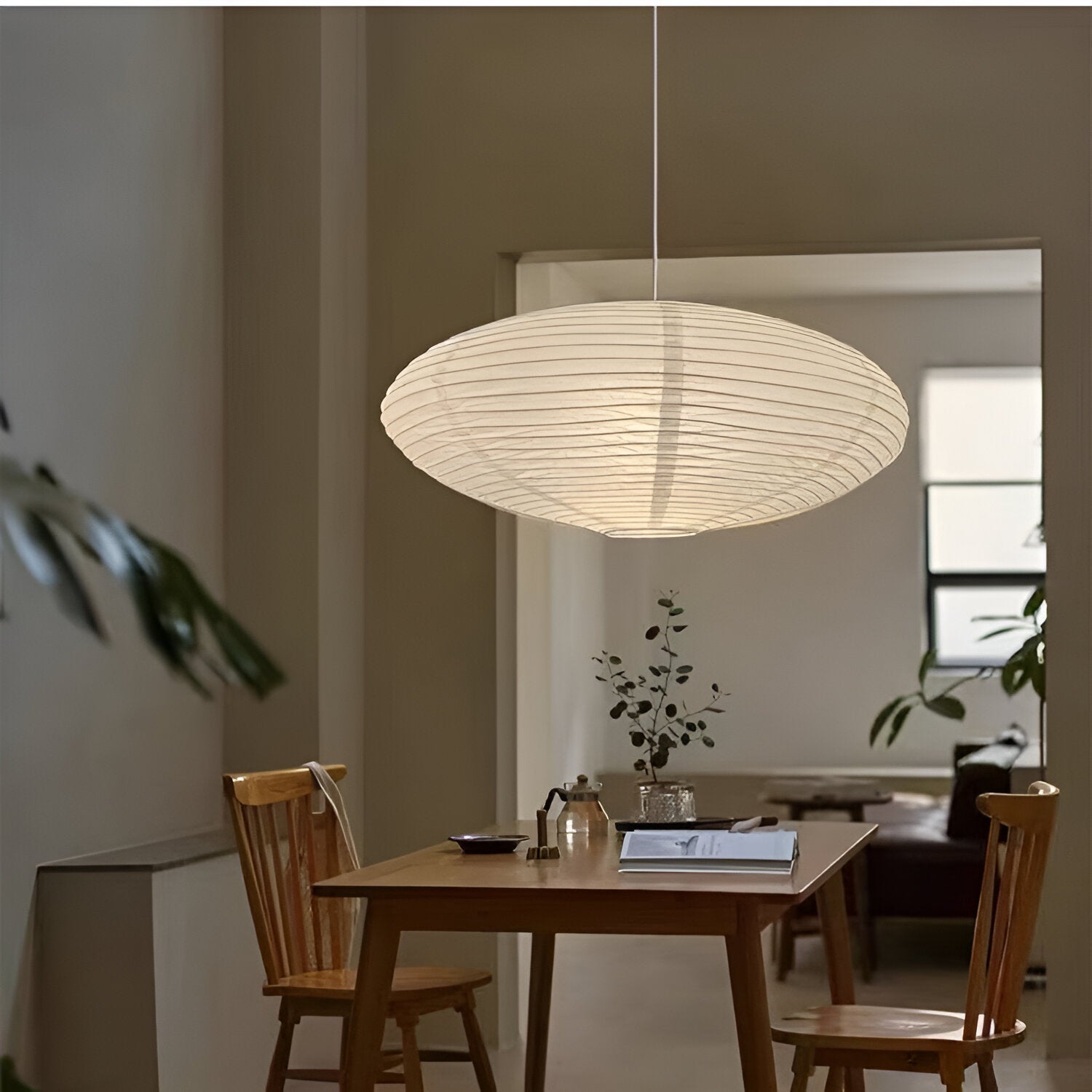Plafondlamp Mulberry Papier Japandi Design Ø50 Ø60 LED Dimbaar Wit Geometrisch | Sansoti