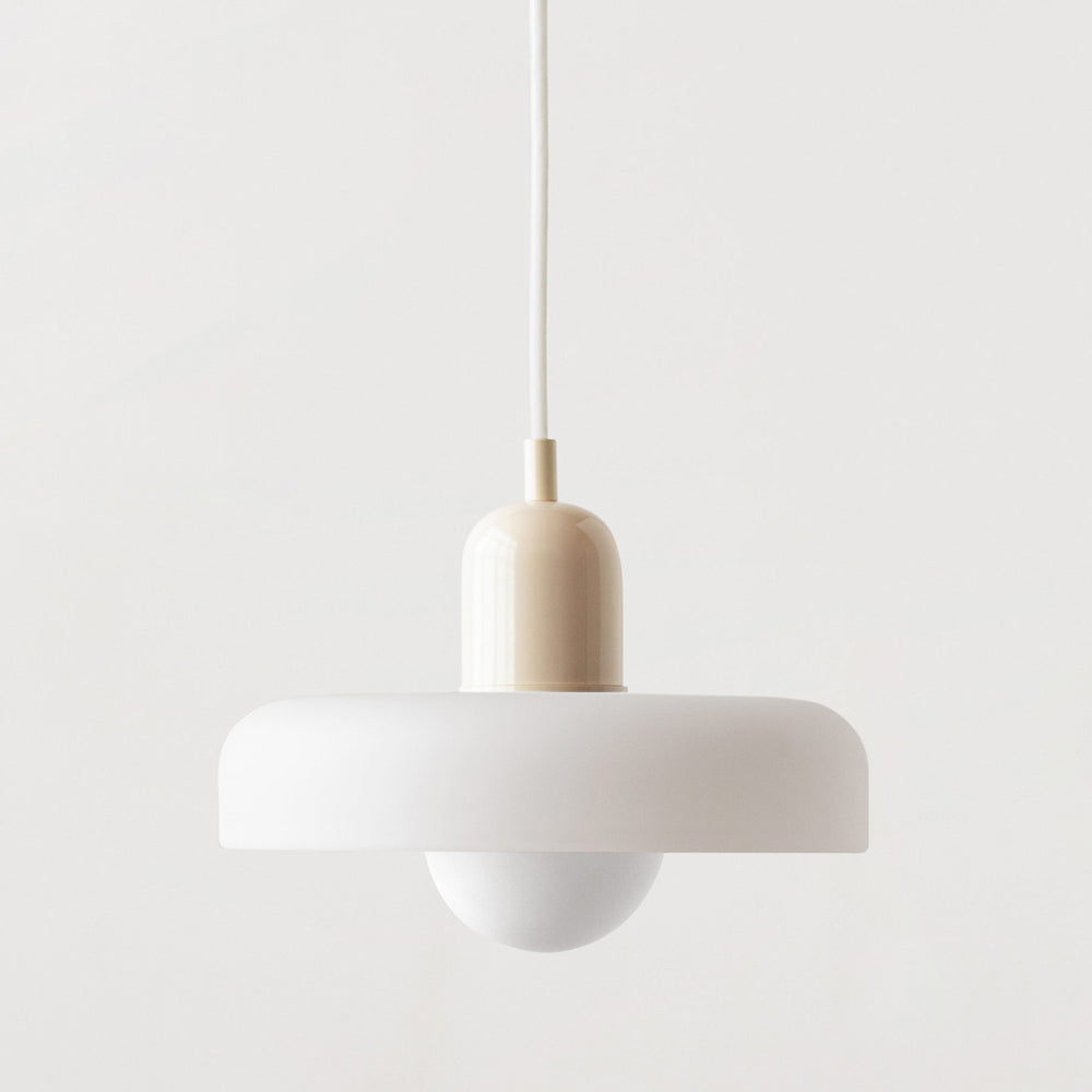 Glazen Hanglamp Bauhausstijl Gekleurd Glas Rond Ø25-35cm E27 Verstelbaar Eettafel Plafondlamp Retro Design | Sansoti
