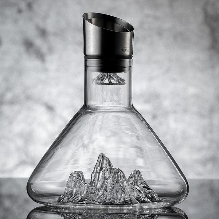 Glazen Wijnkaraf met Cascade Design voor Optimale Beluchting en Aroma | Sansoti