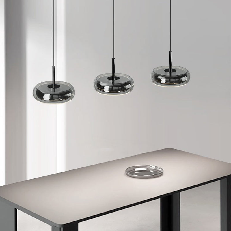 3 Hoofd Keuken Hanglamp Glas Metaal Zwart Eilandverlichting Modern Minimalistisch LED Hanglamp | Sansoti