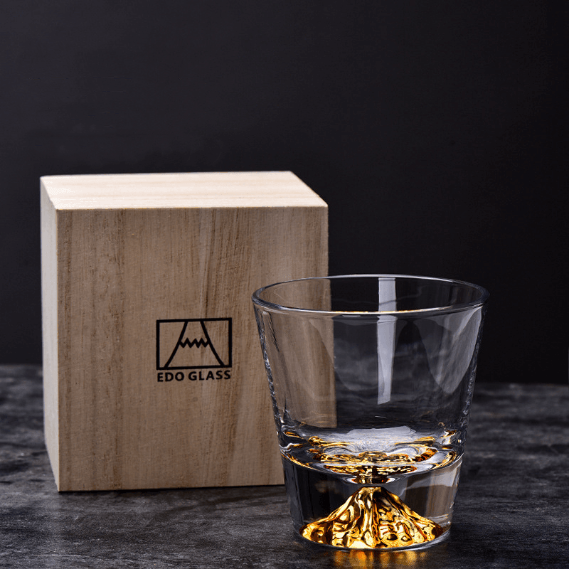 Whiskeyglas Edo Kiriko Handgemaakt Japans Kristal Set Houten Geschenkdoos Chamvin | Sansoti