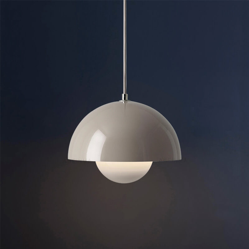Scandinavische Hanglamp Halfrond Metalen Kap 1-Lichtpunt Modern Design Eetkamer Woonkamer | Sansoti