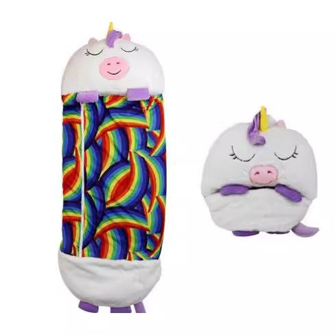 Pluche Knuffel Slaapzak 2-in-1 voor Kinderen Reizen Logeren Polyester 135-180cm Dierenmotieven Kamperen | Sansoti