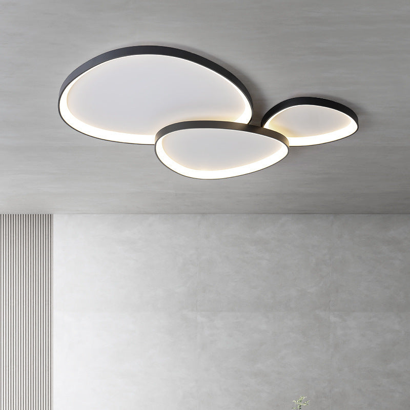 Moderne Armure plafondlamp aluminium acryl LED wit woonkamer slaapkamer design verlichting rond plafondlamp | Sansoti