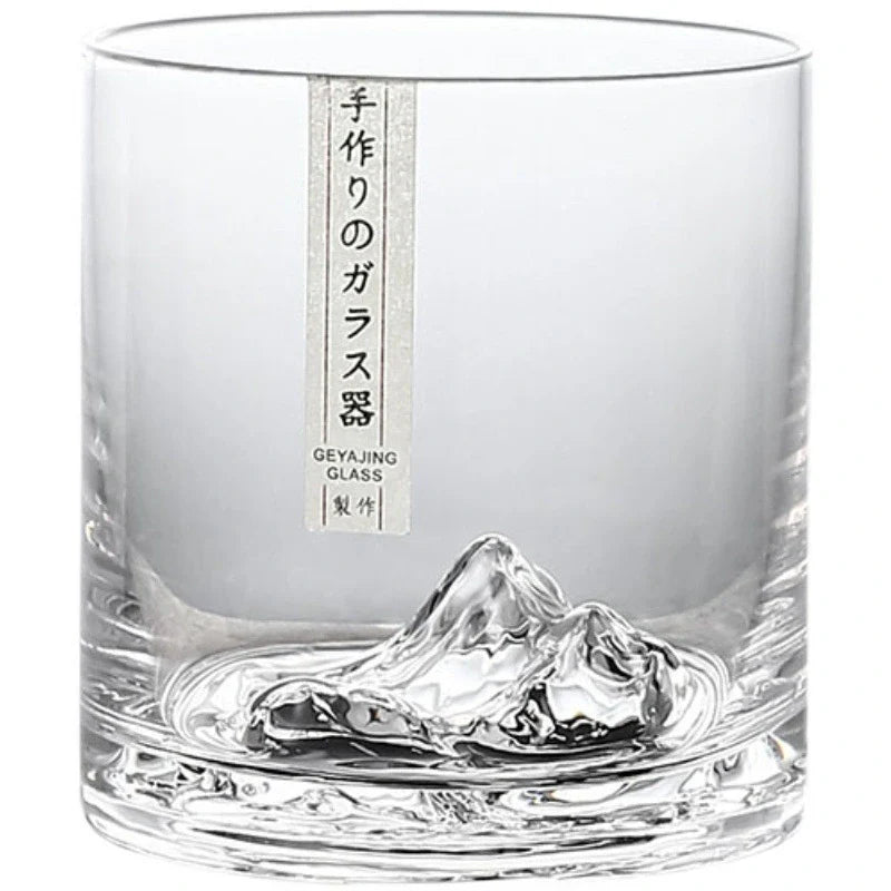 Japans Whiskeyglas met IJsberg Reliëf 300ml Hittebestendig Glas Handgemaakt Tumbler voor Whisky en Cocktails Premium Drinkglas in Houten Geschenkdoos Scandinavische Barware | Sansoti