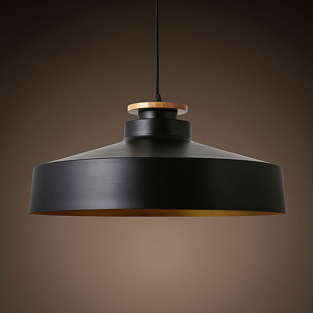 Hanglamp met Houten Kap en Aluminium Accent – Scandinavisch Design voor Eetkamer en Woonkamer | Sansoti