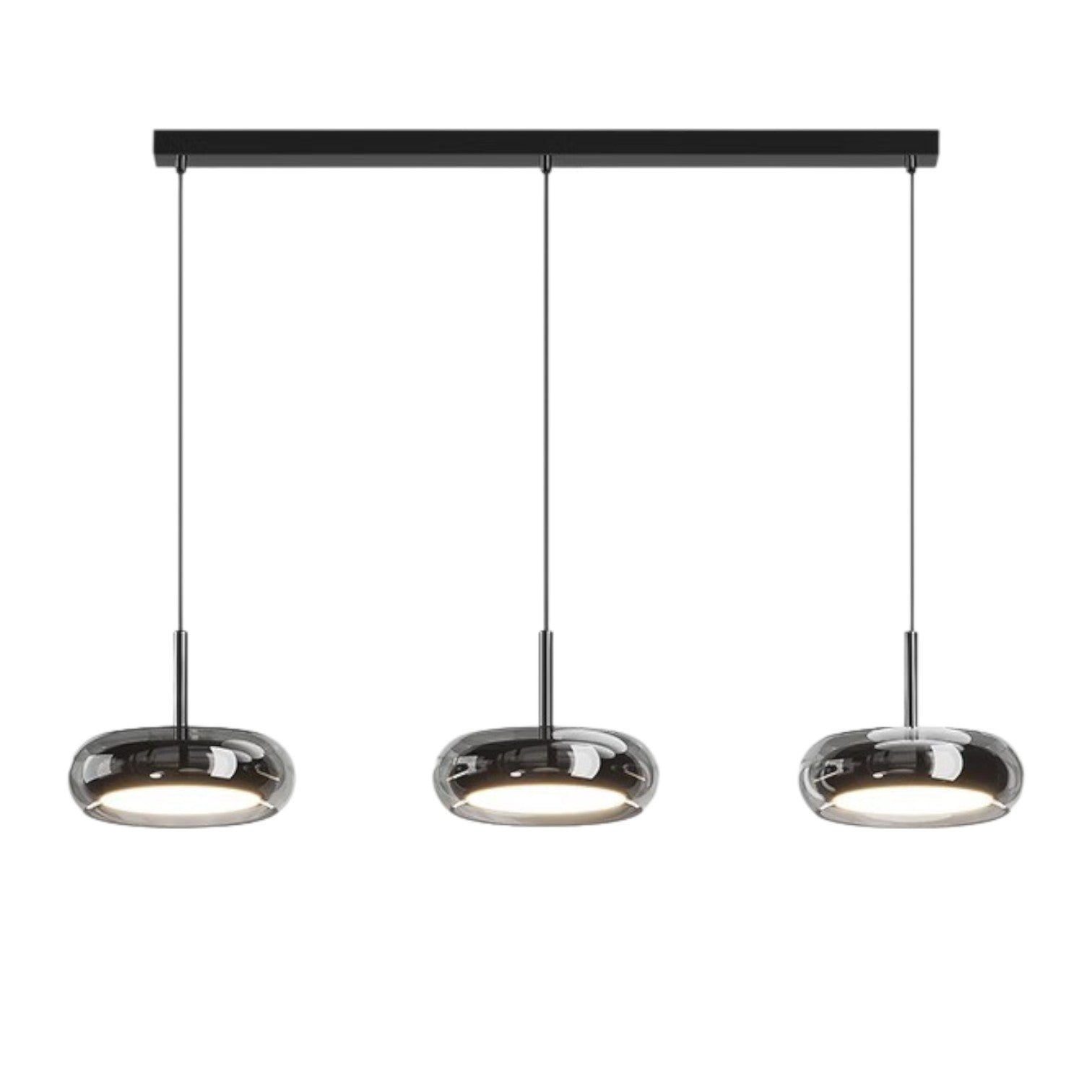 3 Hoofd Keuken Hanglamp Glas Metaal Zwart Eilandverlichting Modern Minimalistisch LED Hanglamp | Sansoti