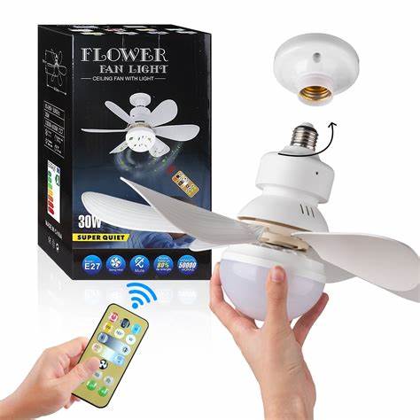 Plafondventilator met Verlichting – Verstelbare Windsnelheid & LED – 3 Snelheden – Afstandsbediening – Geruisloze Motor – Modern Design | Sansoti