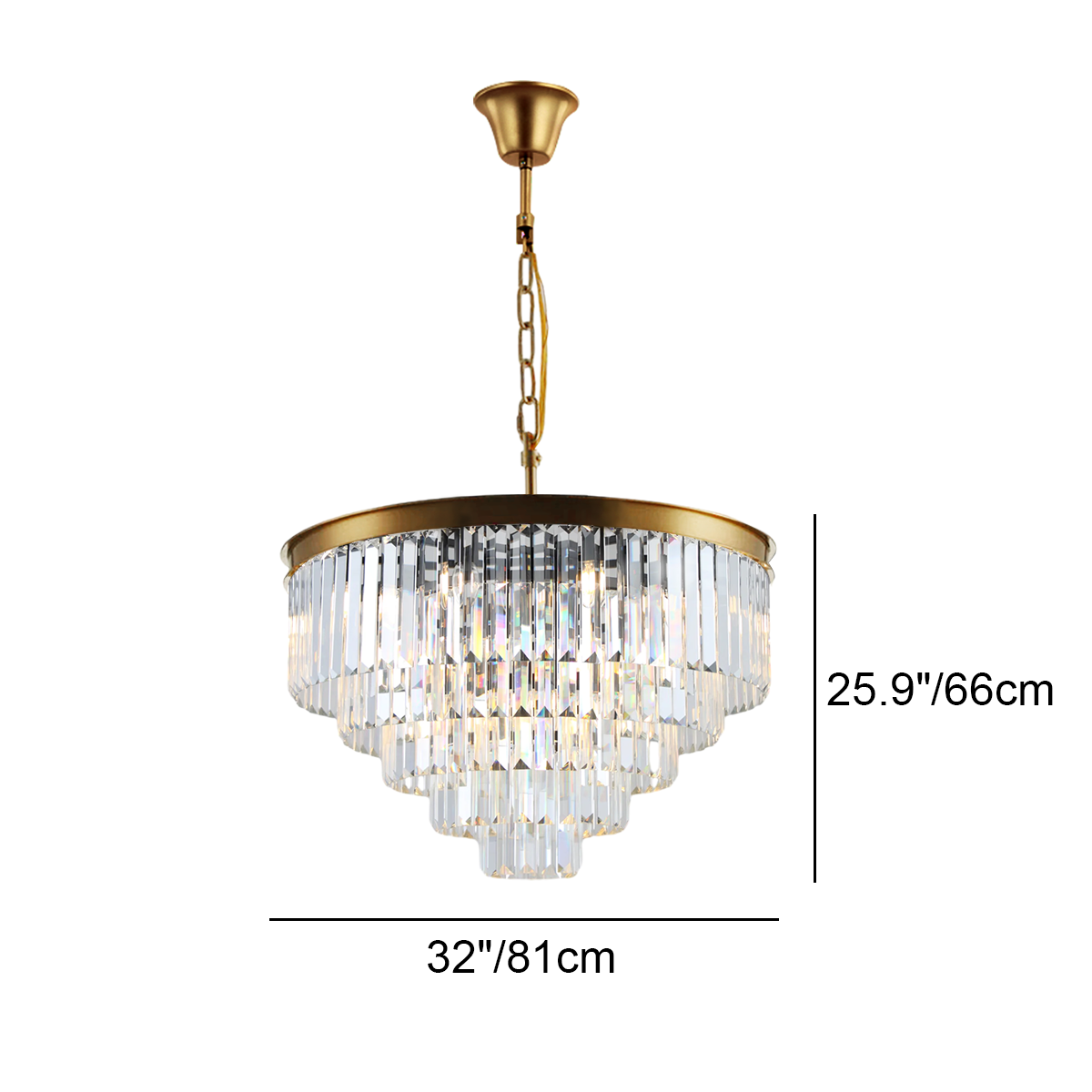 Mehrlagiger runder Kristallkronleuchter Gold Schwarz Nickel für Wohnzimmer Esszimmer Schlafzimmer Höhenverstellung | Sansoti
