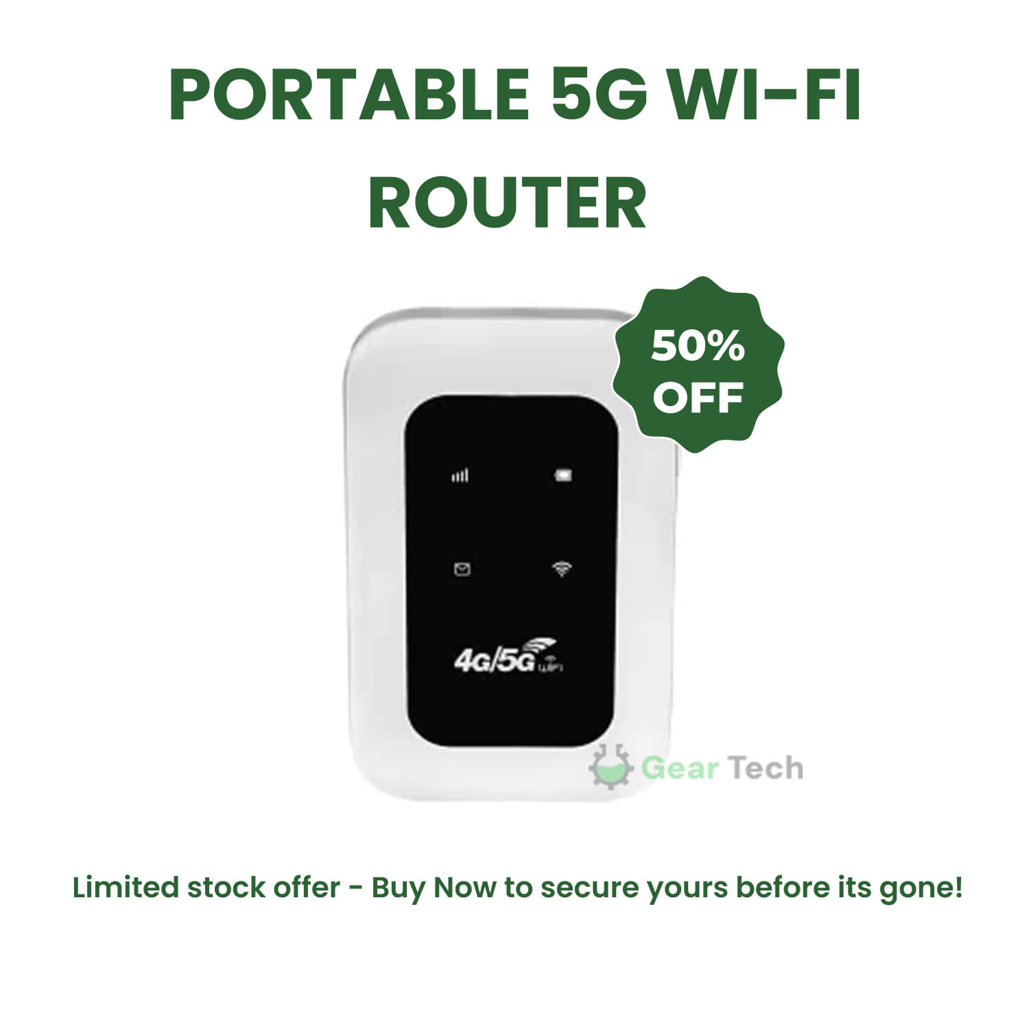 Draagbare 5G WiFi Router – Veilige Mobiele Internetverbinding voor Camper, Caravan en Reizen | 10 Apparaten | 150 Mbps | Sansoti