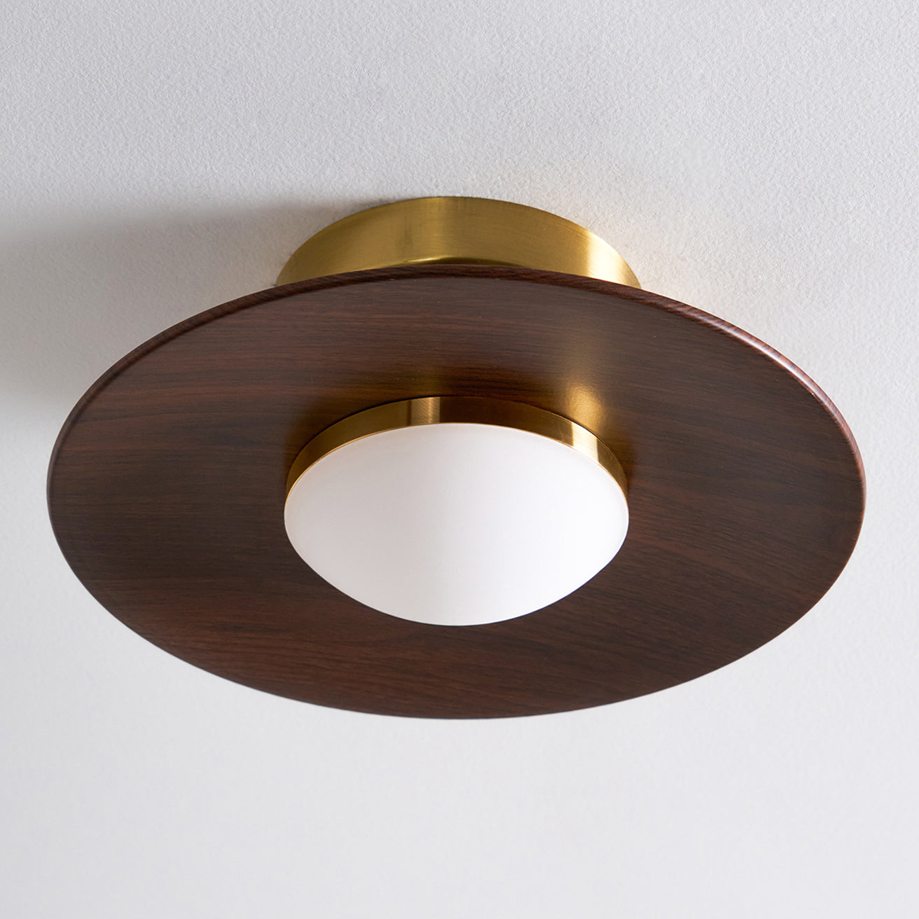 Deckenleuchte Holzoptik Gold LED Rund 24cm Modern Design | Restfield