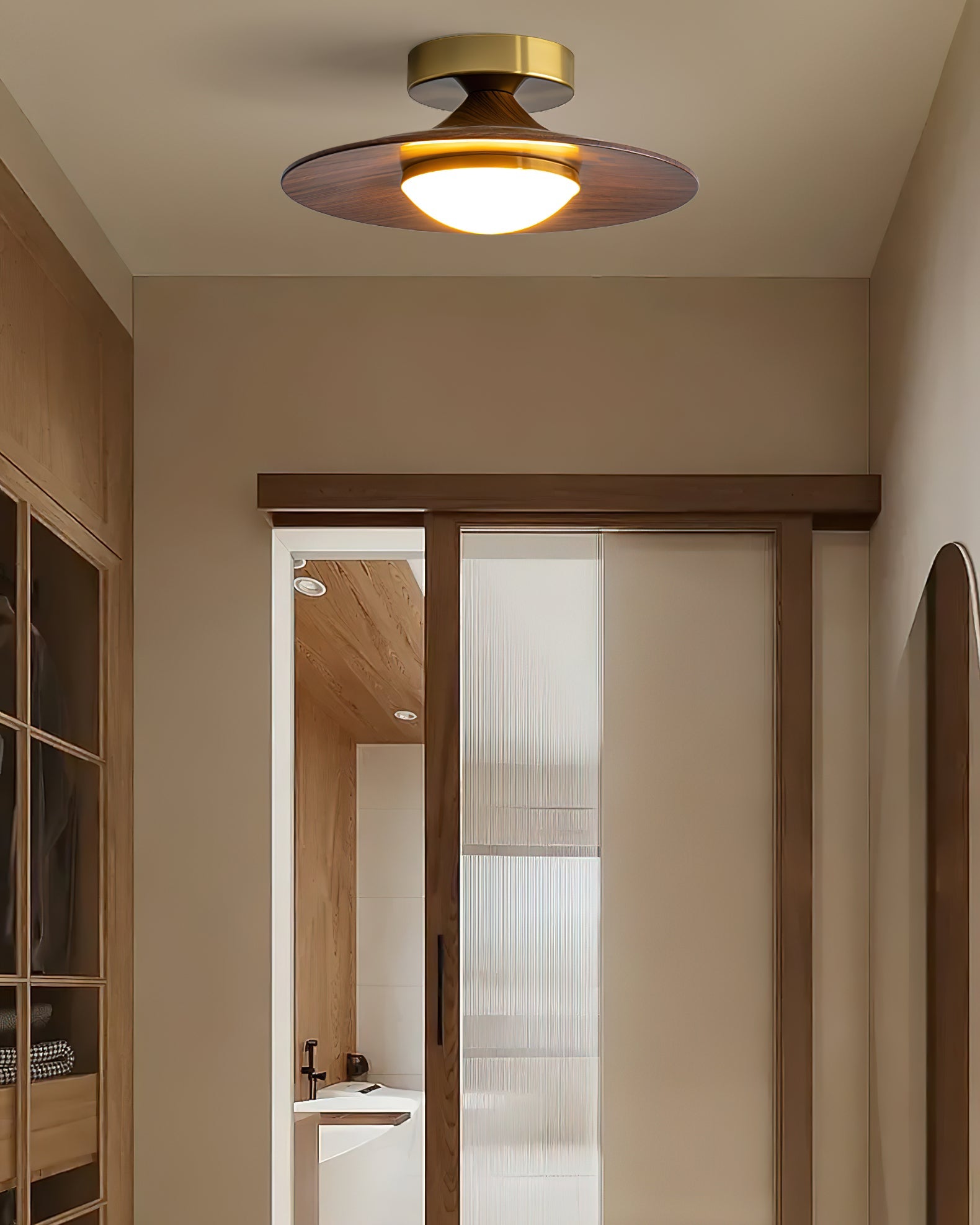 Moderne Deckenleuchte mit Metall- und Holz-Akzent – LED Lampe für Küche & Wohnraum | Restfield