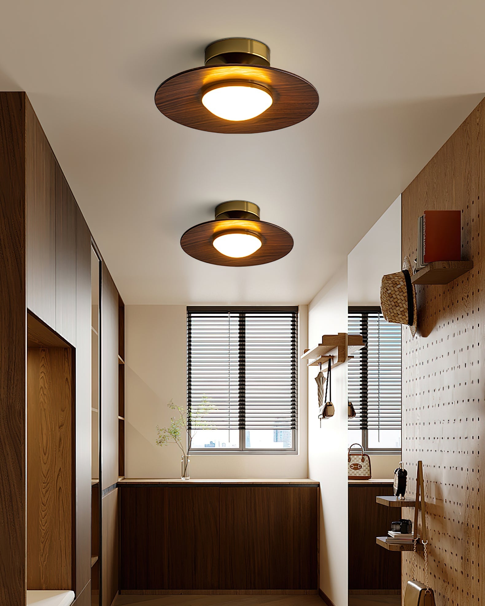 Moderne Deckenleuchte mit Metall- und Holz-Akzent – LED Lampe für Küche & Wohnraum | Restfield