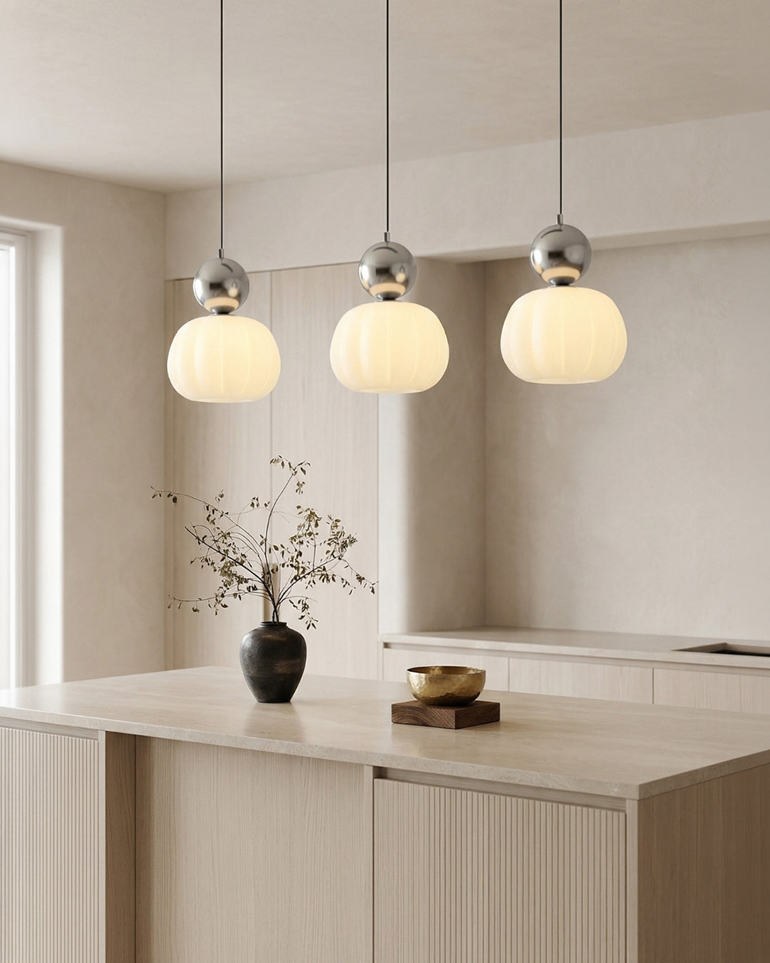 Geometrische Hanglamp Bauhaus Design Metaal Glas E27 – 1 of 3 Lichtpunten Dimbaar Sfeerverlichting | Sansoti