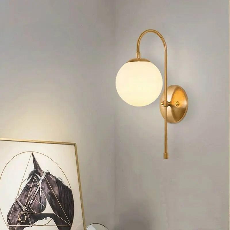 Moderne Scandinavische Wandlamp Goudkleurig Metaal Minimalistische Verlichting Woonkamer Slaapkamer Kantoor | Sansoti