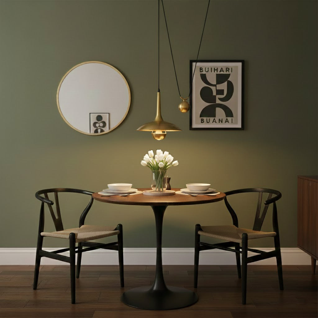 Verstelbare Hanglamp Onos – Hoogte-instelbaar met Tegengewichtbal – Chroom of Goud Metaal – Vintage 1970s Design – Retro Pendelverlichting voor Eettafel en Keukeneiland | Sansoti