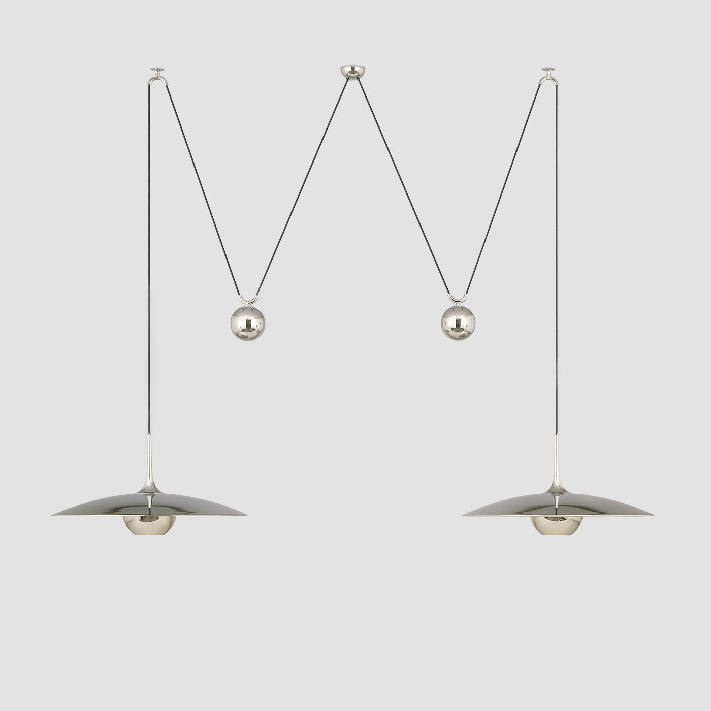 Verstelbare Hanglamp met Tegengewicht — Industriële Metalen Pendellamp in Chroom of Goud | Sansoti