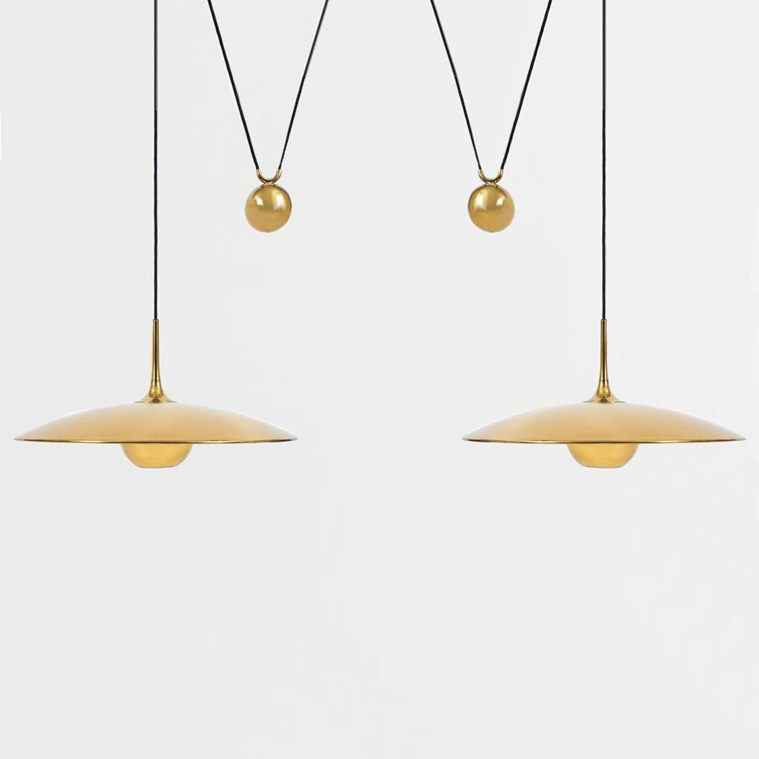 Verstelbare Hanglamp met Tegengewicht — Industriële Metalen Pendellamp in Chroom of Goud | Sansoti