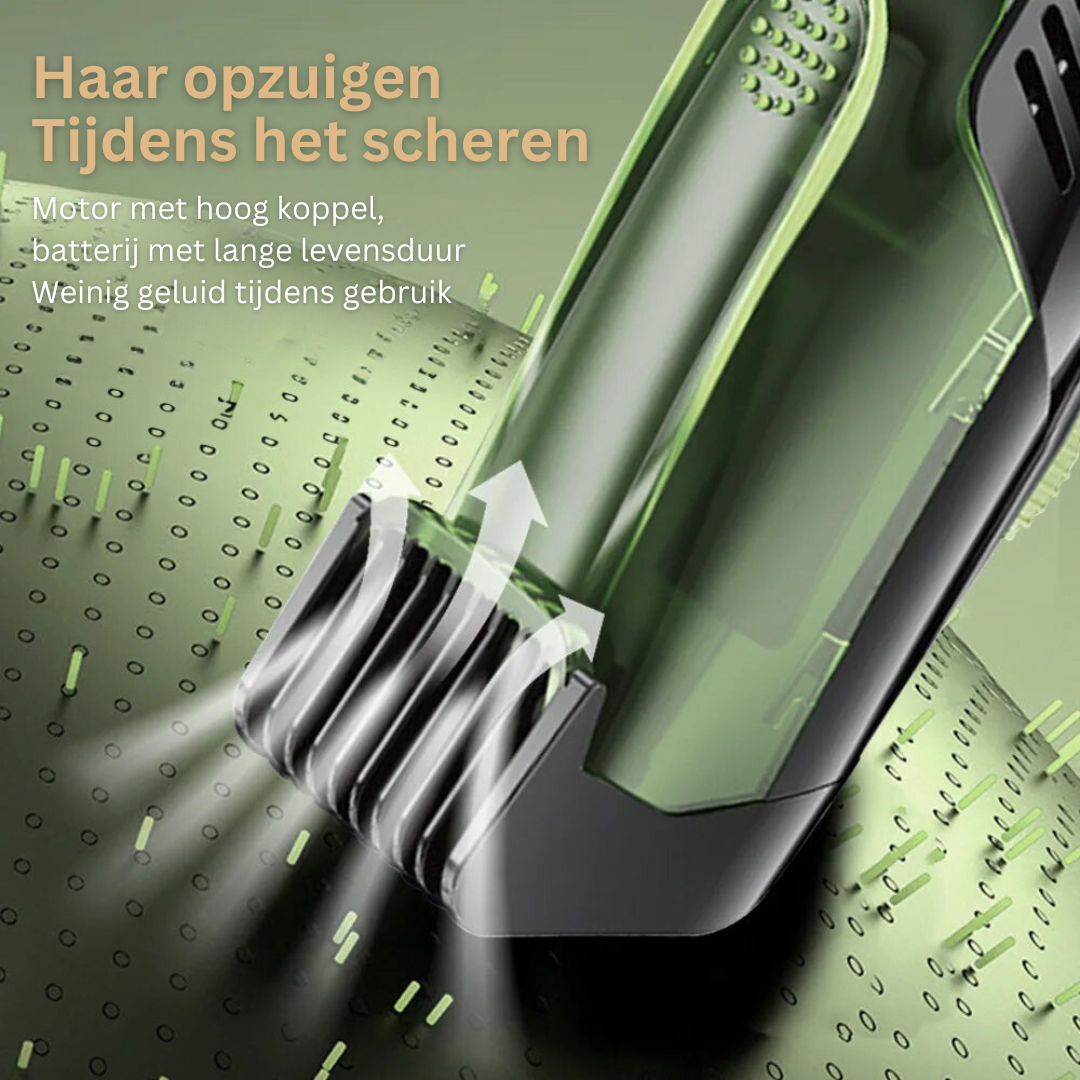 Vacuüm Trimmer met Opvangbak voor Baard en Lichaamshaar – Waterdicht en Oplaadbaar via USB | Sansoti