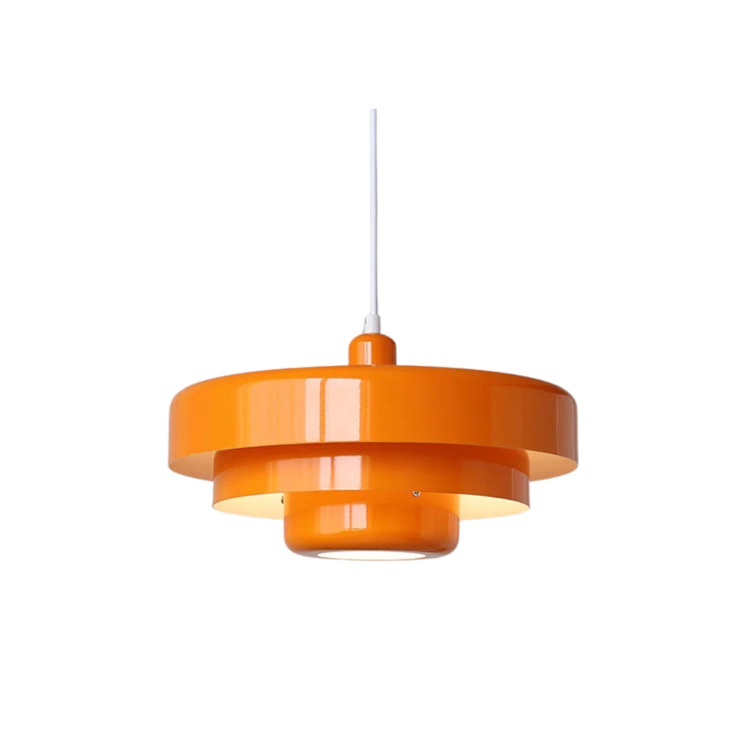 Hängeleuchte Metall Geschichtet Ø35cm Orange E27 Esstisch Wohnzimmer Retro Design Beleuchtung Industriell Modern | Restfield