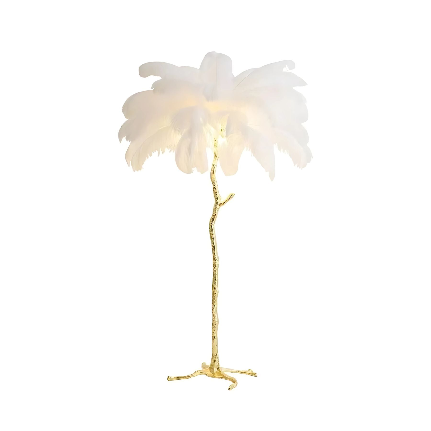 Lampadaire plumes LED or salon chambre lampe sur pied luxe intérieur éclairage décoratif | Restfield