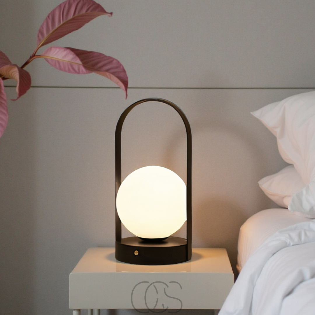 Draadloze LED Tafellamp Bol 12cm Dimbaar Oplaadbaar Binnen Buiten Sfeerlamp Nachtlampje Touchbediening | Sansoti