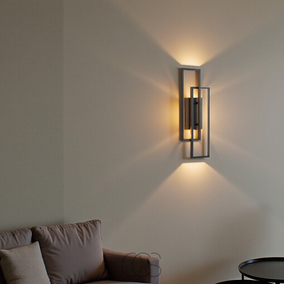 Wandlampe LED Rechteckig Geometrisch Aluminium Schwarz Warmweiß 3000K Flur Schlafzimmer Modern | Restfield