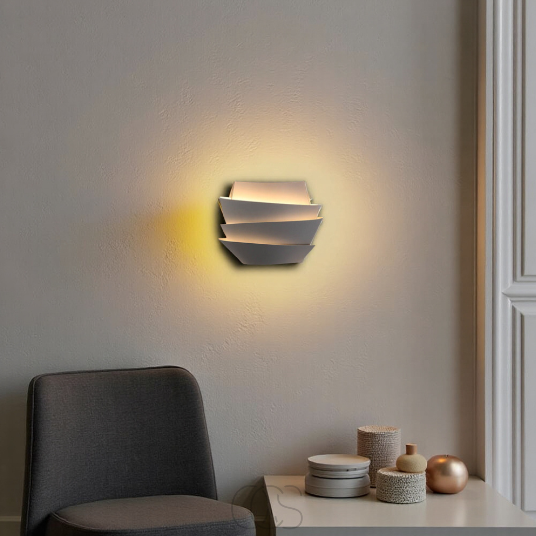 Wandlamp Dubbel Lichtpunt Mat Wit Scandinavisch Design Interieurverlichting Woonkamer Gepoedercoat IJzer E27 | Sansoti
