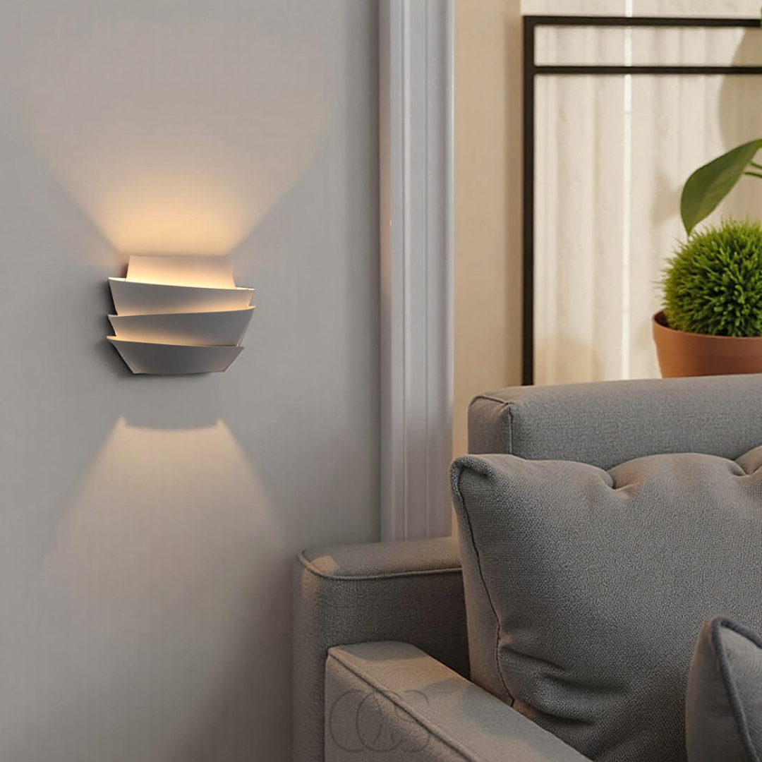 Wandlamp Dubbel Lichtpunt Mat Wit Scandinavisch Design Interieurverlichting Woonkamer Gepoedercoat IJzer E27 | Sansoti