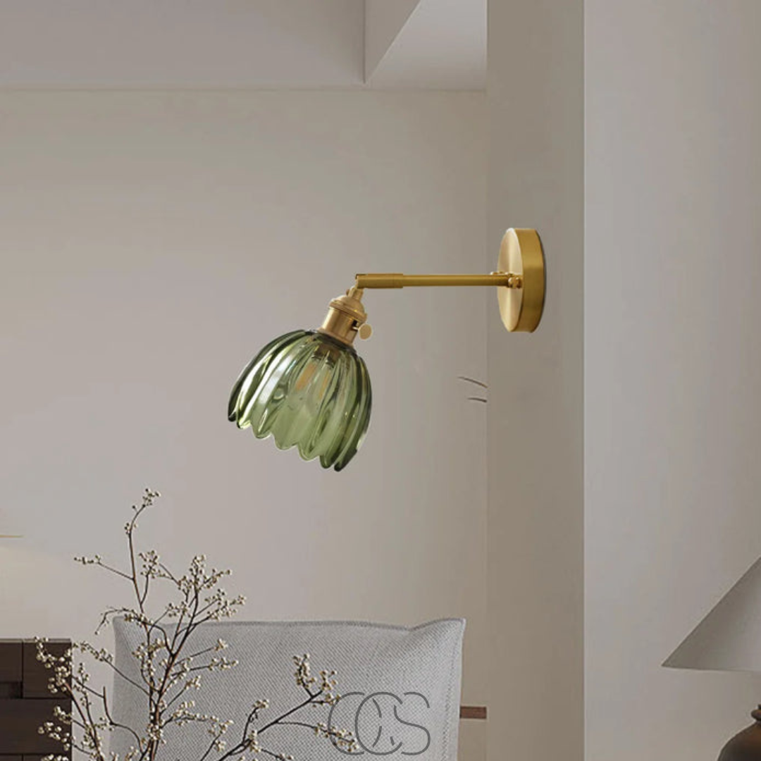Glazen Wandlamp Tulpvorm E27 Vintage Design Sfeerlicht Woonkamer Slaapkamer Hal Accentverlichting Retro | Sansoti