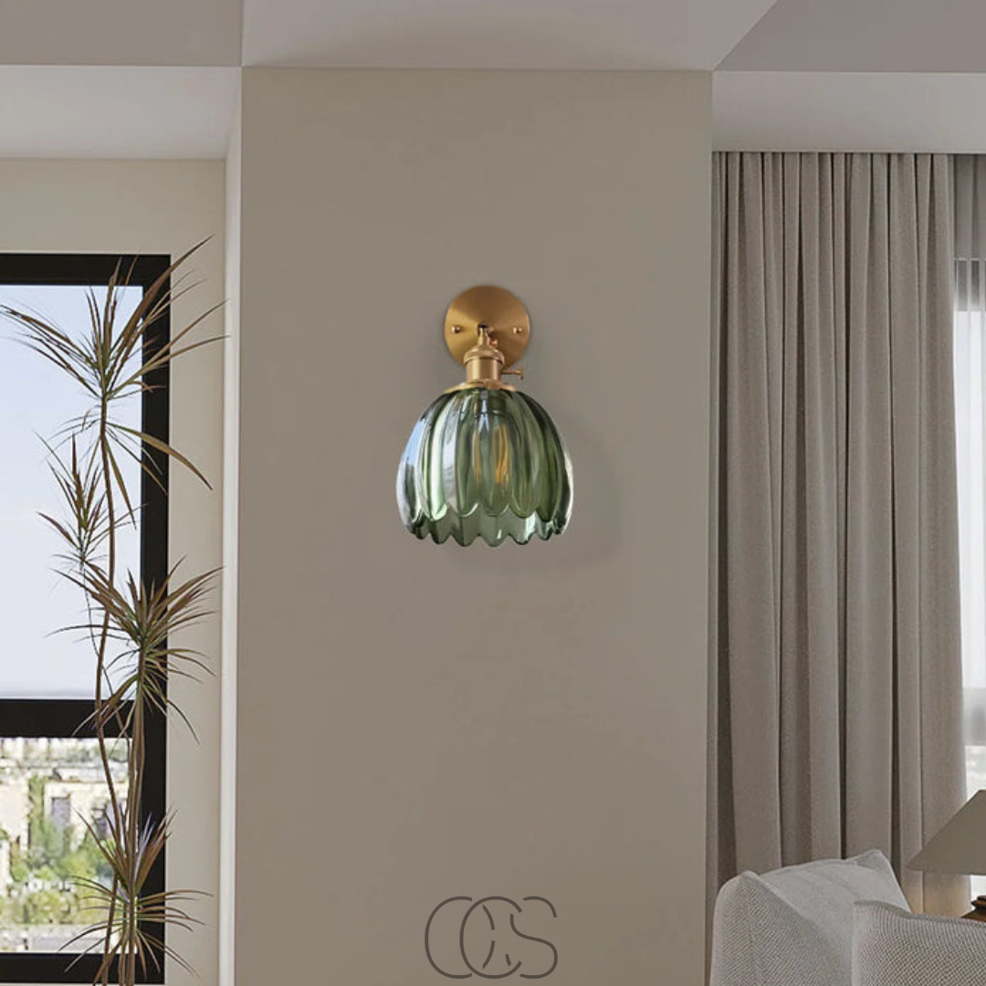 Glazen Wandlamp Tulpvorm E27 Vintage Design Sfeerlicht Woonkamer Slaapkamer Hal Accentverlichting Retro | Sansoti