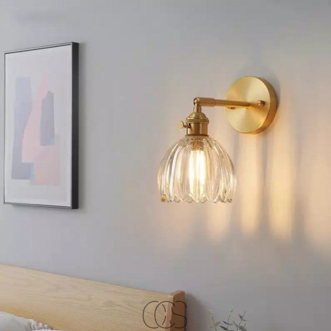Glazen Wandlamp Tulpvorm E27 Vintage Design Sfeerlicht Woonkamer Slaapkamer Hal Accentverlichting Retro | Sansoti