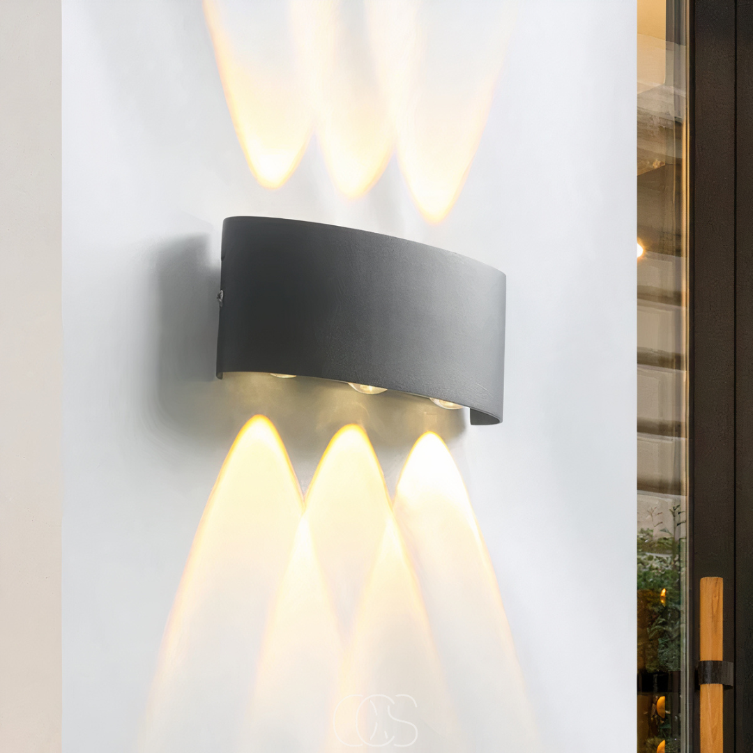 Wandlamp Buiten IP65 Dubbele Lichtbundel Aluminium Warm Wit LED Gevelverlichting voor Terras Tuin en Entree | Sansoti