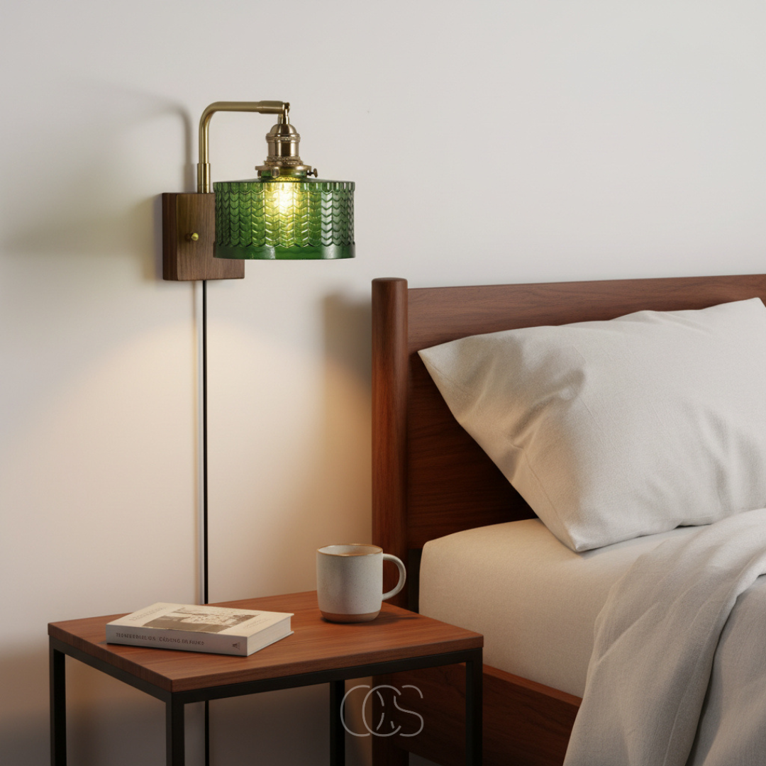 Klassieke Wandlamp met Glazen Kap Goud Metaal Woonkamer Slaapkamer Hal Sfeerverlichting Vintage Stijl | Sansoti