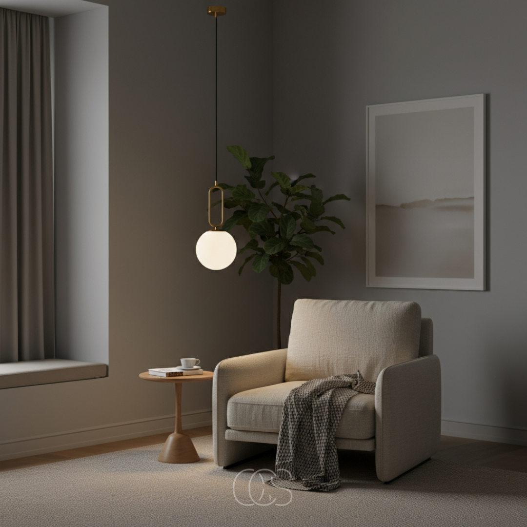 Glazen Hanglamp Goud Ø15cm Warmwit Licht Eettafel Keuken Hal Slaapkamer Romantisch Accent Verlichting | Sansoti