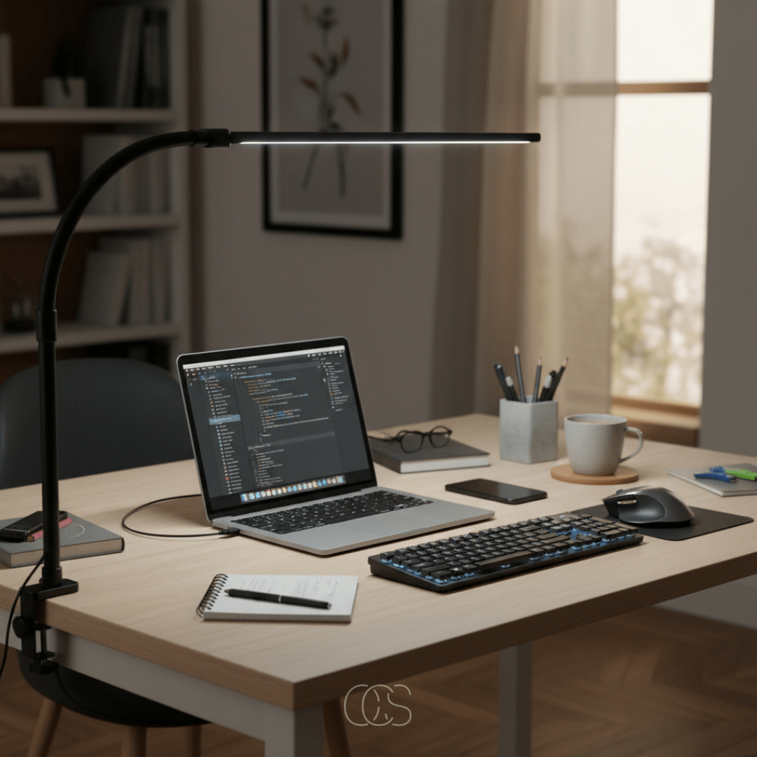 Dimmable Desk Lamp 24W with Flexible Gooseneck and 3 Color Temperatures for Working, Reading, and Studying | Sansoti