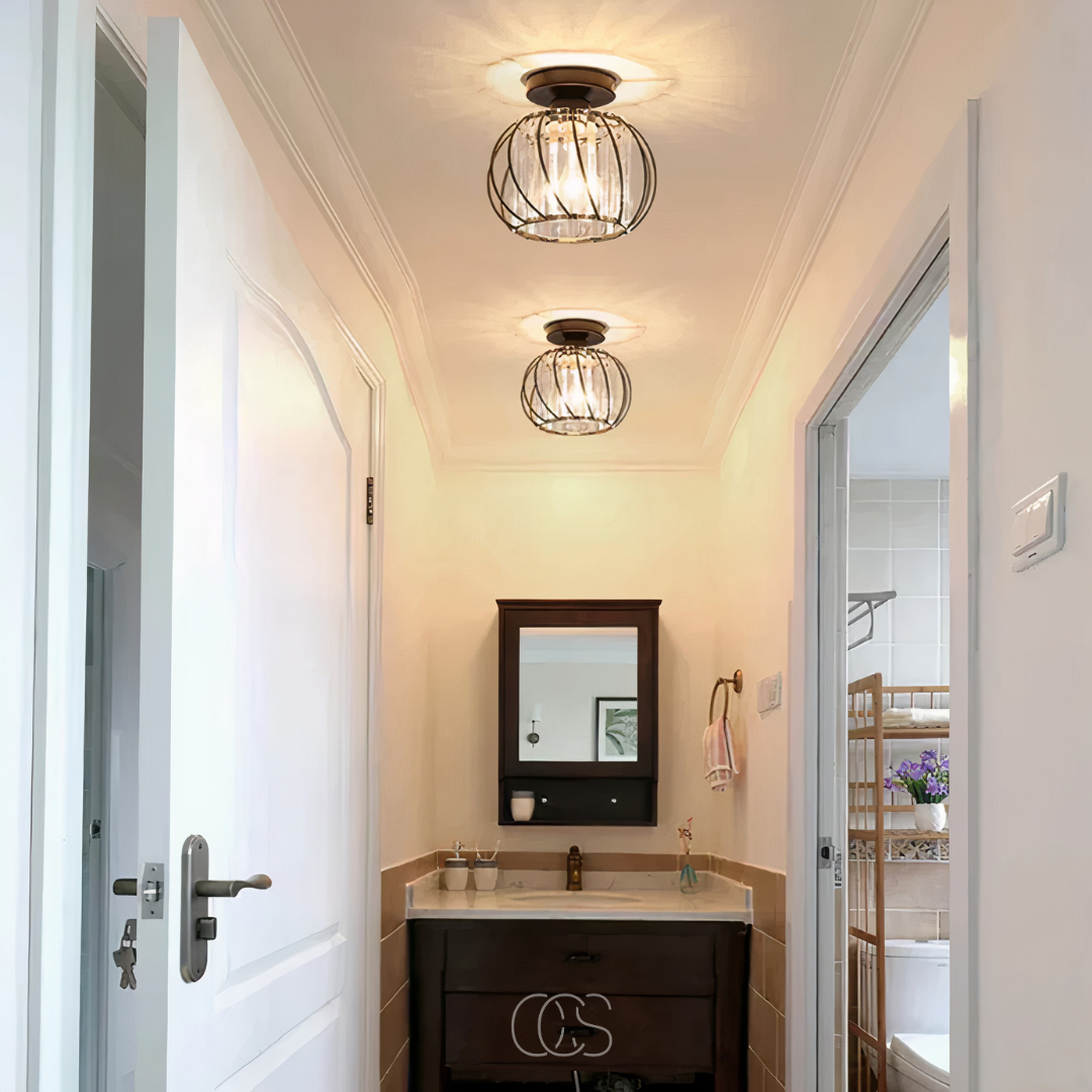 Glazen Plafondlamp Ø23cm Glas Metaal E27 Fitting Modern Scandinavisch Design Verlichting Hal Slaapkamer Gang | Sansoti