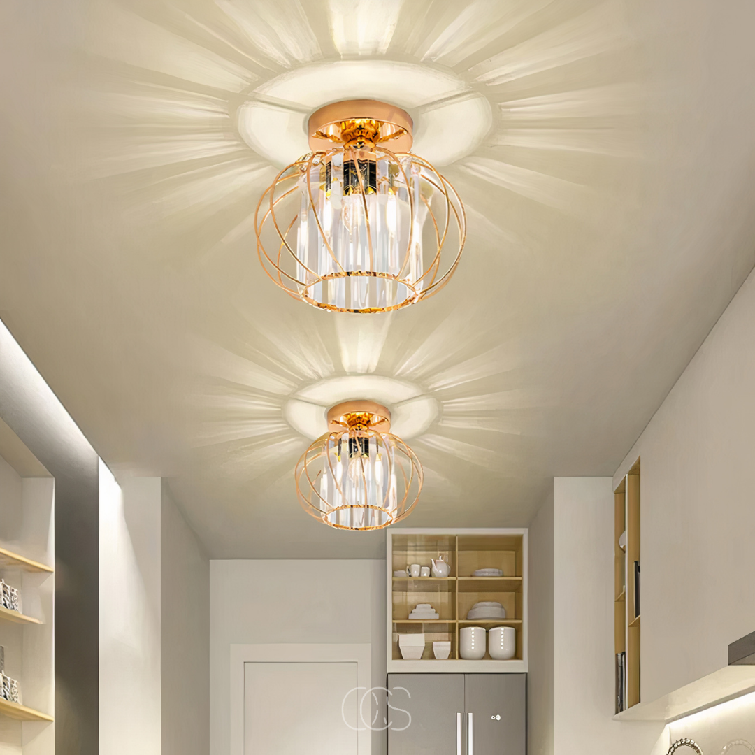 Glazen Plafondlamp Ø23cm Glas Metaal E27 Fitting Modern Scandinavisch Design Verlichting Hal Slaapkamer Gang | Sansoti