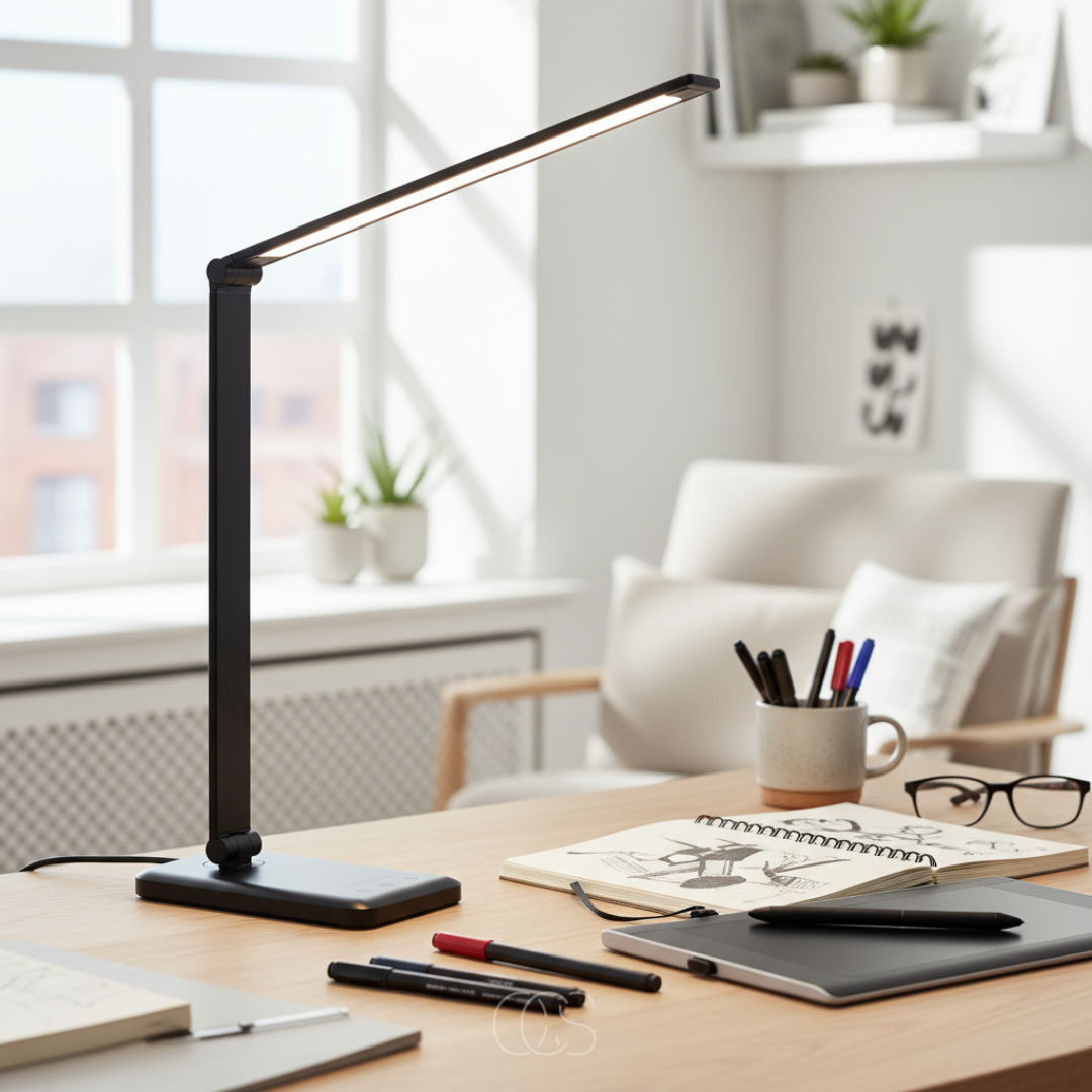 Dimbare LED Bureaulamp Draadloos met 3 Lichtkleuren Touch Bediening Oplaadbaar Modern Design Thuiswerken | Sansoti