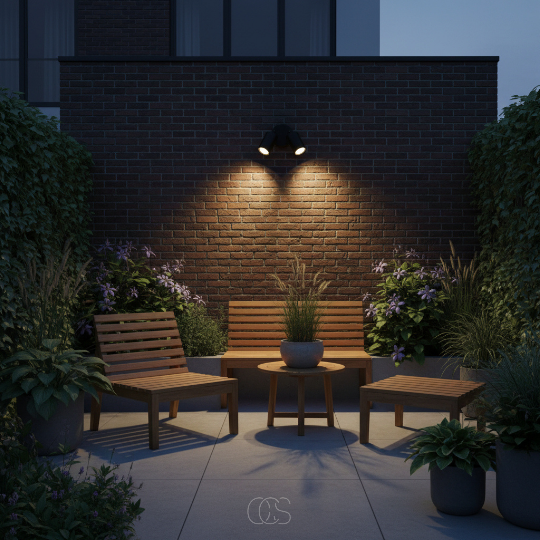 Verstelbare Dubbele LED Buitenwandlamp Zwart Aluminium Glas 20W IP65 Weerbestendig Spotverlichting Gevel | Sansoti
