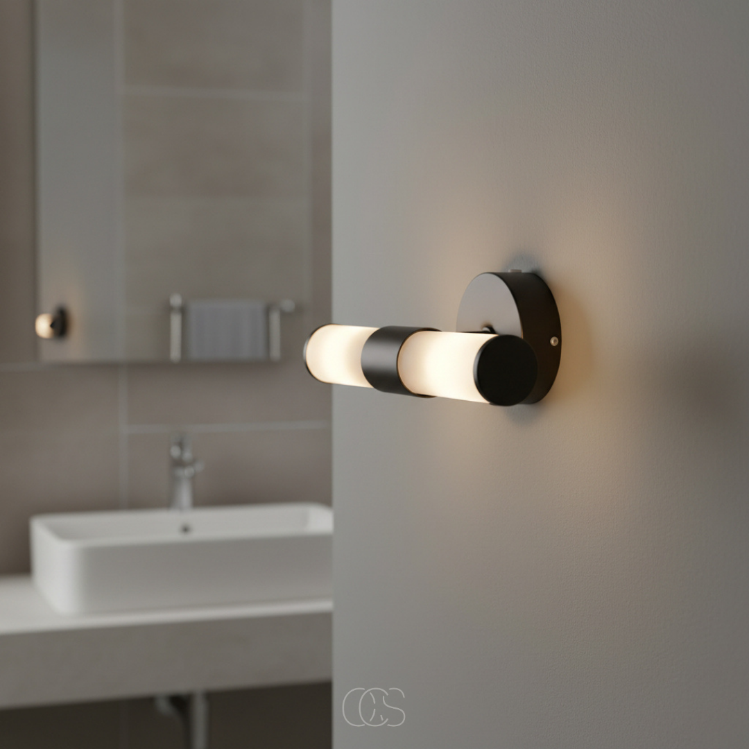 Wandlamp Badkamer Zwart Matglas Up Down LED Verlichting Sfeervol Minimalistisch Modern Design Interieur Wandverlichting | Sansoti