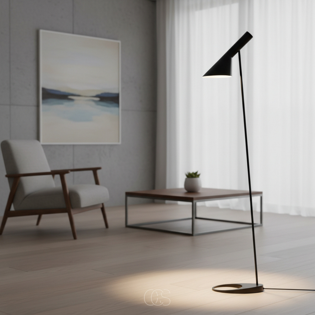 Stehende Leselampe mit neigbarem Schirm 130 cm Weiß Schwarz skandinavisches Design für Wohnzimmer Schlafzimmer Leseecke | Sansoti