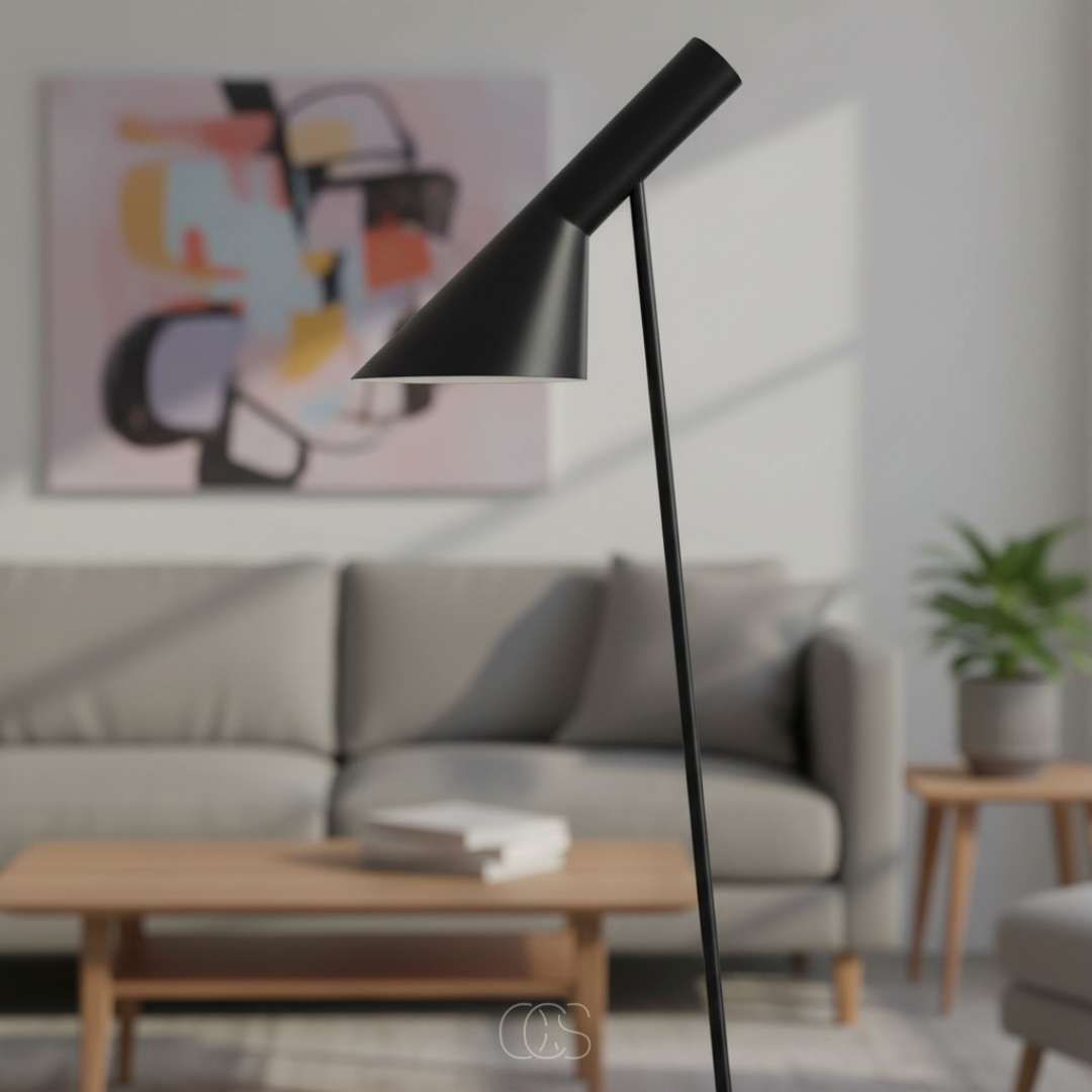 Staande Leeslamp met Kantelbare Kap 130cm Wit Zwart Scandinavisch Design voor Woonkamer Slaapkamer Leeshoek | Sansoti