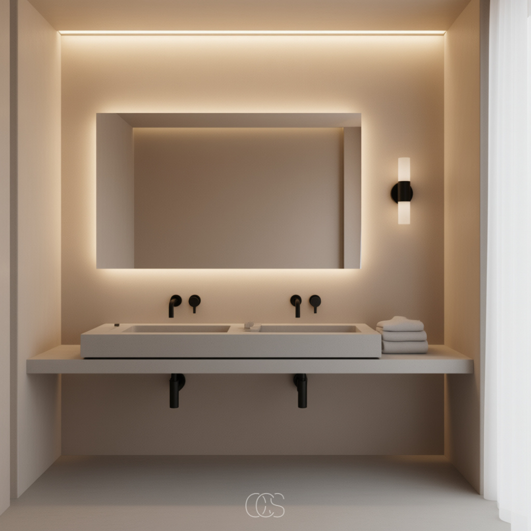 Wandlamp Badkamer Zwart Matglas Up Down LED Verlichting Sfeervol Minimalistisch Modern Design Interieur Wandverlichting | Sansoti