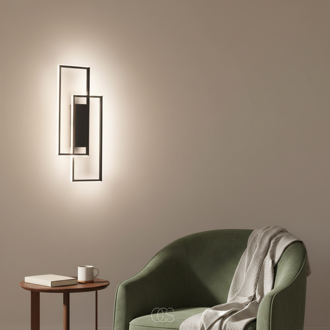 Geometrische LED Wandlamp met Instelbare Lichtkleur – Moderne Sfeerverlichting voor Gang, Slaapkamer en Hal | Sansoti