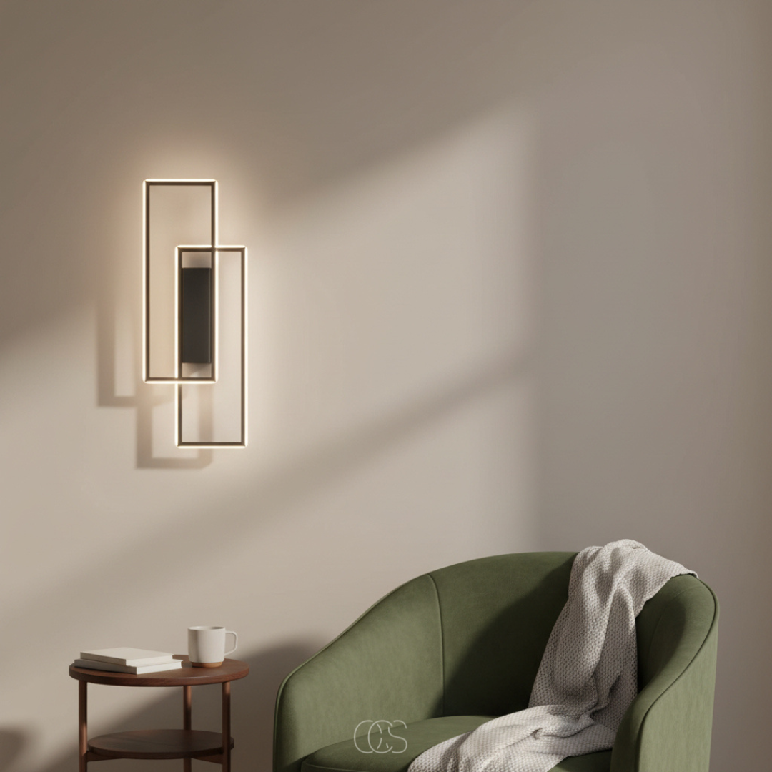 Geometrische LED Wandlamp met Instelbare Lichtkleur – Moderne Sfeerverlichting voor Gang, Slaapkamer en Hal | Sansoti