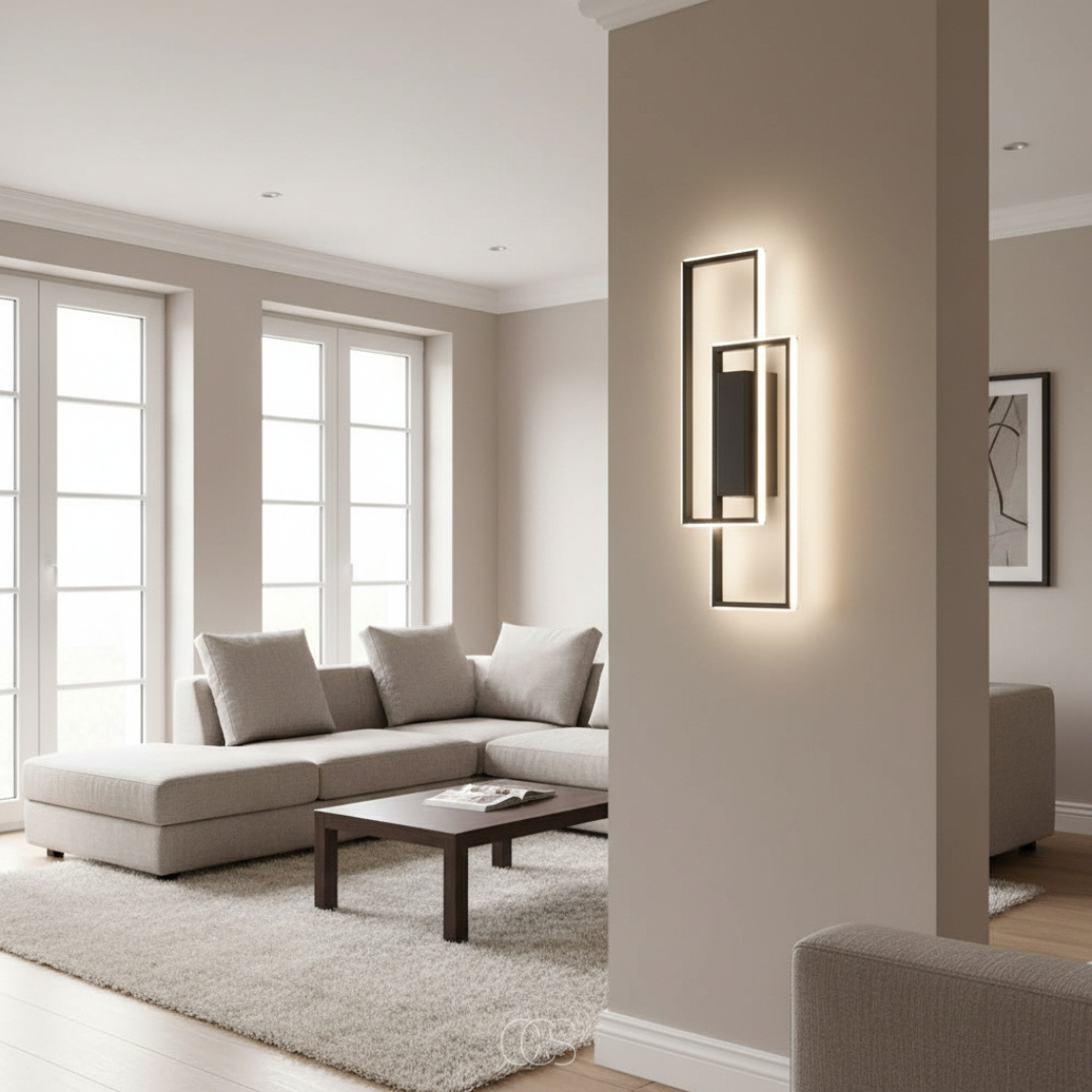 Geometrische LED Wandlamp met Instelbare Lichtkleur – Moderne Sfeerverlichting voor Gang, Slaapkamer en Hal | Sansoti